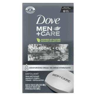 Dove Men+Care Body Soap and Face Bar More Moisturizing Than Bar Soap Deep Clean Effectively Washes Away Bacteria, Nourishes Your Skin 3.75 Ounce (Pack of 6)
